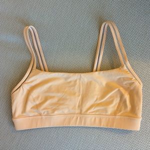 LULULEMON Sports Bra Tank Top Mesh Strap Light Orange Womens Size 8